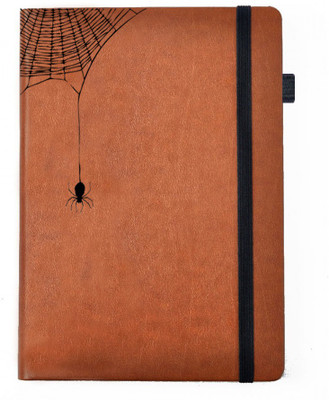 

Hamee A5 Notebook(Designer Printed Brown Leather A5 Notebook - 200 pages, A5 size Spider Web, Multicolor)