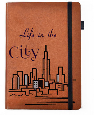 

Hamee A5 Notebook(Designer Printed Brown Leather A5 Notebook - 200 pages, A5 size Life in The City, Brown)