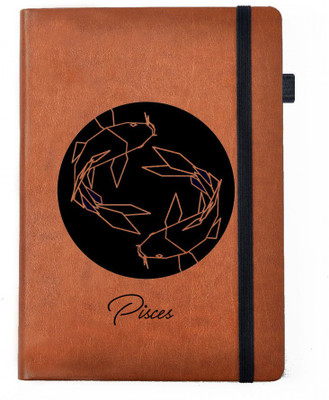 

Hamee A5 Notebook(Designer Printed Brown Leather A5 Notebook - 200 pages, A5 size Zodiac Pisces, Multicolor)