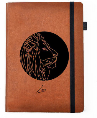 

Hamee A5 Notebook(Designer Printed Brown Leather A5 Notebook - 200 pages, A5 size Zodiac Leo, Brown)