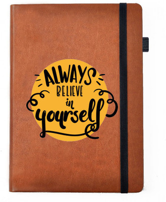 

Hamee A5 Notebook(Designer Printed Brown Leather A5 Notebook - 200 pages, A5 size Believe, Brown)