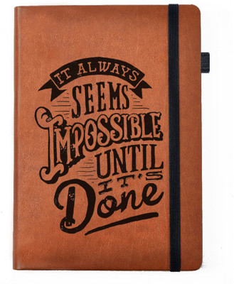 

Hamee A5 Notebook(Designer Printed Brown Leather A5 Notebook - 200 pages, A5 size Doing The Impossible, Brown)