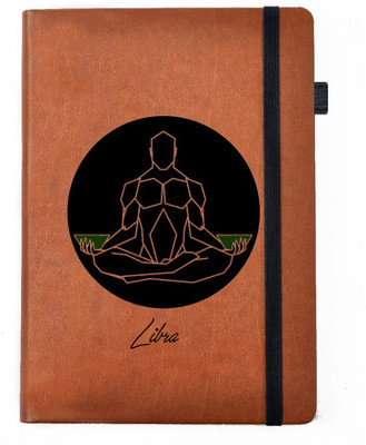 

Hamee A5 Notebook(Designer Printed Brown Leather A5 Notebook - 200 pages, A5 size Zodiac Libra, Brown)