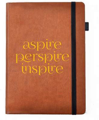 

Hamee A5 Notebook(Designer Printed Brown Leather A5 Notebook - 200 pages, A5 size Aspire Perspire Inspire, Brown)