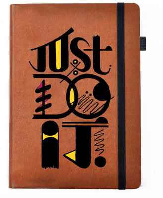 

Hamee A5 Notebook(Designer Printed Brown Leather A5 Notebook - 200 pages, A5 size Just Do It, Brown)