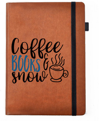 

Hamee A5 Notebook(Designer Printed Brown Leather A5 Notebook - 200 pages, A5 size Coffee Books and Winters, Brown)