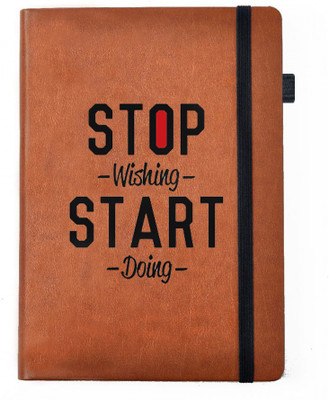 

Hamee A5 Notebook(Designer Printed Brown Leather A5 Notebook - 200 pages, A5 size Start Doing, Brown)