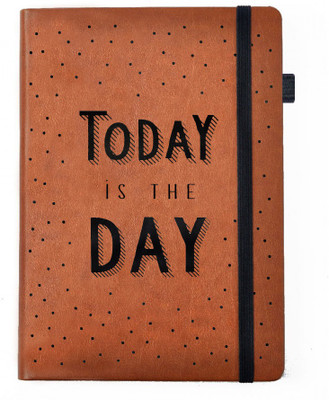 

Hamee A5 Notebook(Designer Printed Brown Leather A5 Notebook - 200 pages, A5 size Today is The Day, Multicolor)