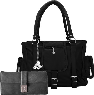 Lady bar Shoulder Bag(Black, Grey)