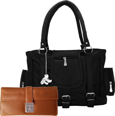 

Lady bar Shoulder Bag(Black, Tan)