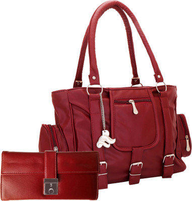 

Lady bar Shoulder Bag(Maroon)