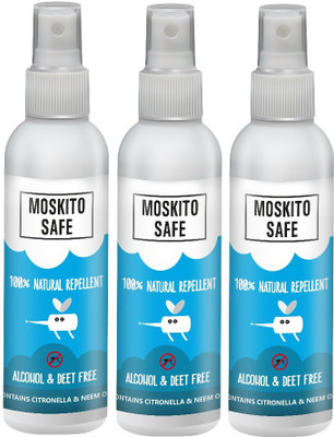 

Moskitosafe 100% Natural Repellent Alcohol & Deet Free 100ml(Pack of 3)
