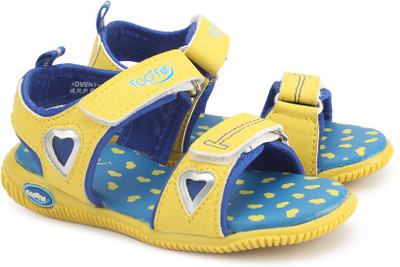 

Footfun by Liberty Girls Velcro Strappy Sandals(Yellow