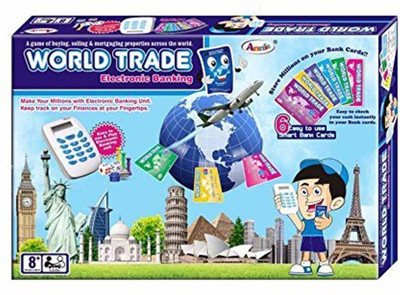 

Goyal World Trade Property Trading Game With Electronic Banking and Swipe Machine Board Game(Blue)