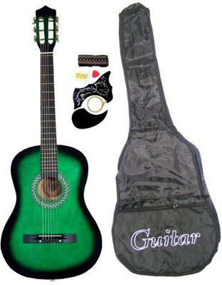 

Directly Cheap 38" Inch Student Beginners GREEN Acoustic Guitar with Carrying Case & Accessories & DirectlyCheap(TM) Translucent Blue Medium Guitar Pick(Green)