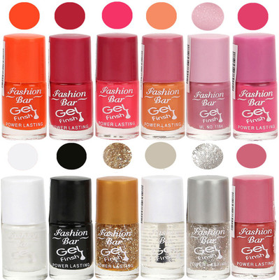 

Fashion Bar Exclusive Color Range Nail Polish Set of 12 Clear(Pack of 12)
