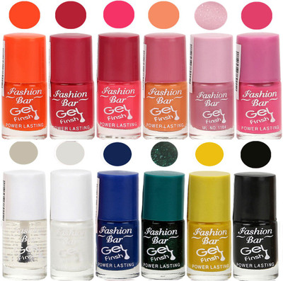 

Fashion Bar Exclusive Color Range Nail Polish Set of 12 Pink(Pack of 12)