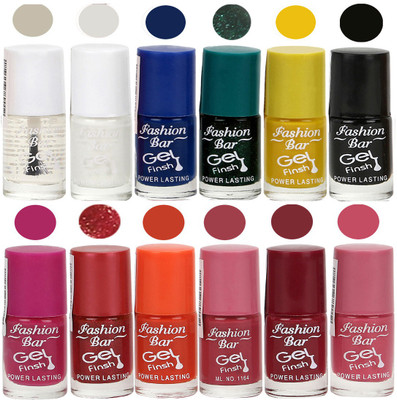 

Fashion Bar Exclusive Color Range Nail Polish Set of 12 White(Pack of 12)