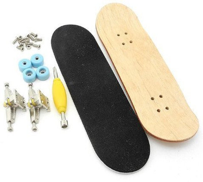 

iSaddle Maple Wooden Fingerboard with Blue Bearing Wheels Nuts Trucks Tool Kit(Brown)
