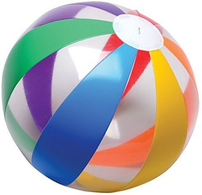 

US Toys Lot Of 12 Clear Rainbow Striped Design Multi Color Beach Balls(Multicolor)