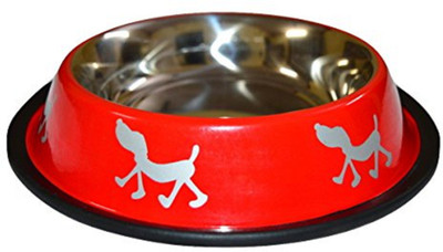 

Foodie Puppies Round Steel Pet Bowl(900 ml Red)