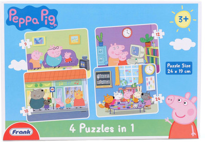 

Frank 4 In 1 Peppa Pig Puzzle - Blue(4 Pieces)