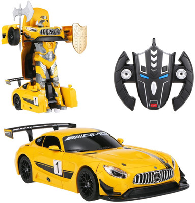 

Toy House officially licensed MercedesBenz GT3 Transformable & Rechargable car 2.4G Toy Car(Yellow)