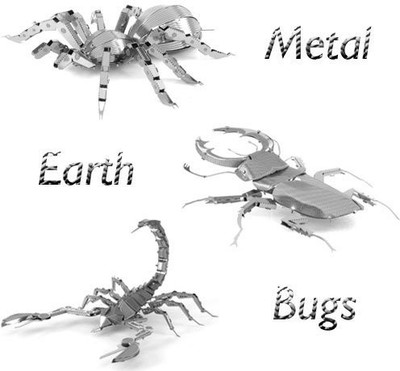 

Fascinations Metal Earth Bugs Models Gift Set - Tarantula, Stag Beetle, Scorpion(Grey)