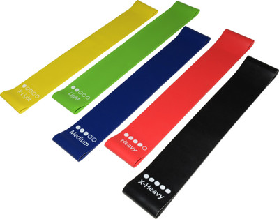 

Ayka Set of 5 Resistance Close Loops Bands for Leg Exercise ( 11. 5 Inches x 2 Inches ) Fitness Band(Black, Red, Blue, Green, Yellow, Pack of 5), Black;blue;green;red;yellow
