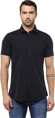 Yuvi Men Solid Casual Black Shirt