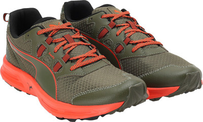 

Puma Essential Trail Running Shoes For Men(Olive, Olive night-cherry tomato