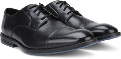 

Clarks Prangley Cap Black leather Lace Up For Men(Black