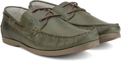

United Colors of Benetton Boat Shoes For Men(Olive, 904