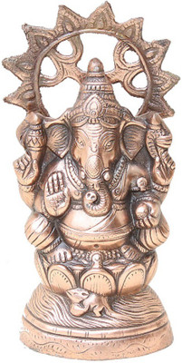 Apkamart Handicraft Lord Ganesh Statue - 13 Inch - Decorative Metal Ganesha Statue for Home Decor and Gifts Decorative Showpiece - 33 cm(Aluminium, Copper) Flipkart