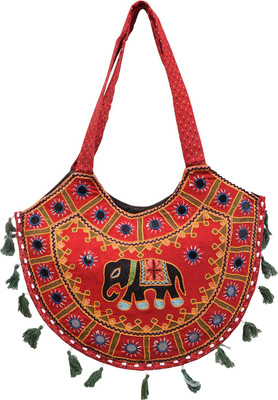 

Craft Trade Women Casual Red Cotton Shoulder Bag