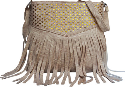 

Fashion Knockout Girls Casual Beige Genuine Leather Sling Bag