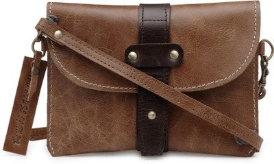 

The House of Tara Men & Women Casual Tan Genuine Leather Sling Bag