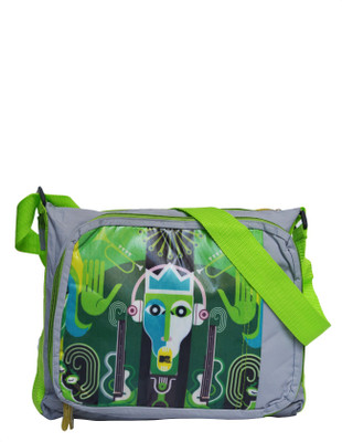 

Fashion Knockout Boys & Girls Casual Grey, Green Polyester Sling Bag, Green;grey
