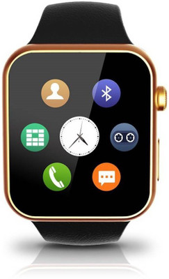

cplay Bluetooth Smart Watch With Camera & Sim Slot For Android & IOS yellow, brown Smartwatch(Black Strap S)