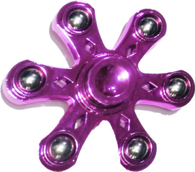 

AmtiQ 6 POINT Six Sided Spoke Purpel Metal Fidget Spinner(Purple)