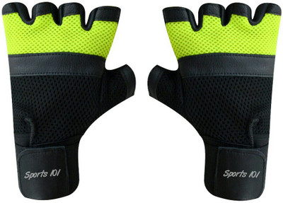 

Sports 101 Twin Net Pro fit X Gym & Fitness Gloves (, Multicolor, Black-green
