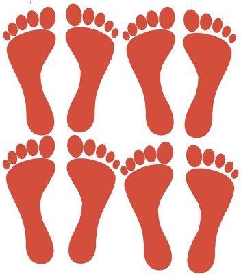 Asmi Collections 200 cm Goddess Lakshmi Footprints Removable Sticker(Pack of 1)