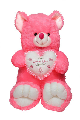 

ToynJoy Giant Jumbo Size 3.5 Feet Exquisite Pink Teddy Bear with Heart - 105 cm(Pink)
