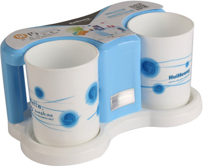 

HOKIPO Bathroom Toothpaste & Plastic Toothbrush Holder(Blue, Wall Mount)