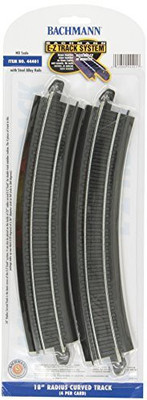 

Bachmann Trains Snap-Fit E-Z Track 18 Radius Curved Track (card)(Black)