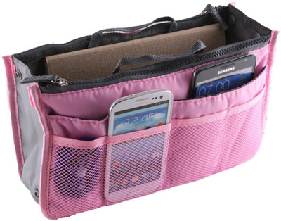 Anything & Everything Multipurpose Handbag | Women Travel Insert Handbag Organizer - BABY PINK(Pink)