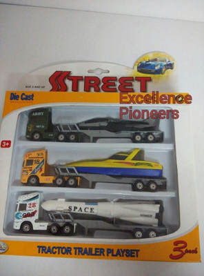 

RIANZ Tractor Trailer Die Cast Free Wheels Metal Trucks Plastic Parts Toys Kids Play(Black)