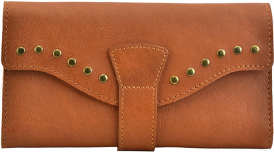 

CANVAS & AWL Women Evening/Party Tan Genuine Leather Wallet(3 Card Slots)