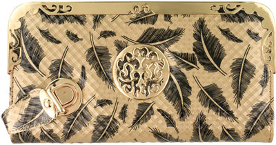 

skinoutfit Women Evening/Party Gold Artificial Leather Wallet(6 Card Slots), Golden