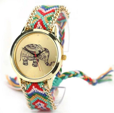 

vk sales Elephant Image Printed Dial Multi Colour Thread Stylish Analog Watch Watch - For Girls